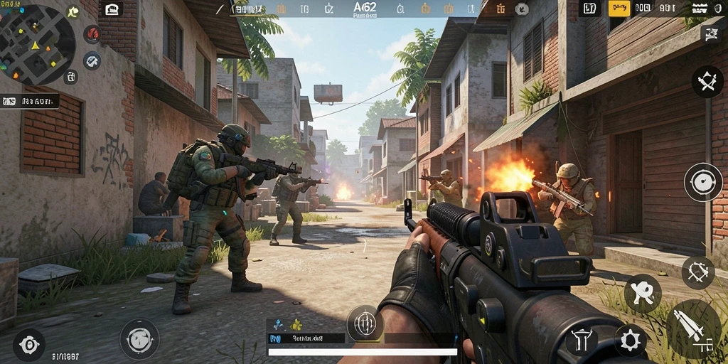 Gameplay mendebarkan AA62 dengan aksi tembak-menembak yang intens.