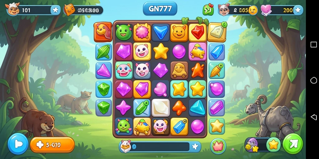 Gameplay menarik GN777 yang penuh warna dan tantangan Match-3.