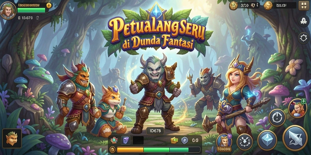 Screenshot gameplay ID678 yang menunjukkan petualangan seru di dunia fantasi.