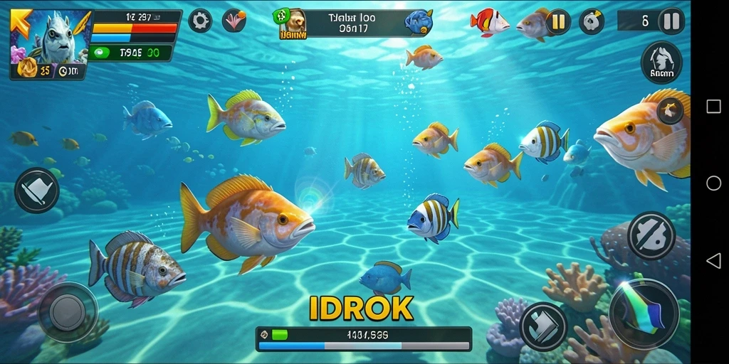 Tangkapan layar gameplay seru dari IDROK Tembak Ikan.
