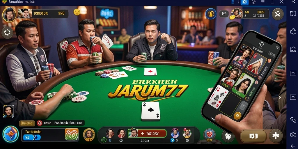 Tampilan gameplay seru JARUM77 dalam permainan Poker.