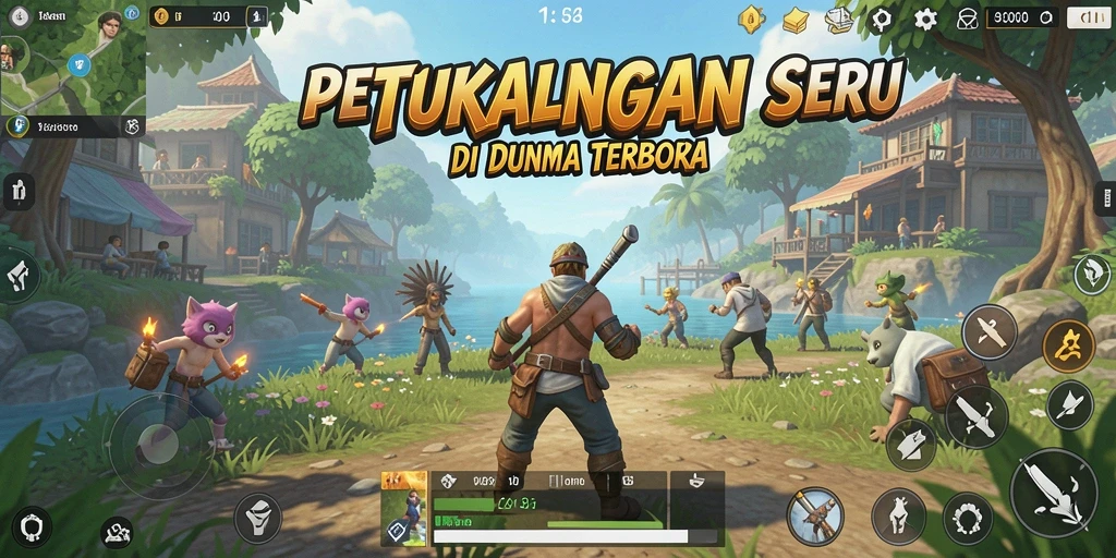 Tangkapan layar gameplay KAKAKWIN yang menampilkan petualangan di dunia terbuka.