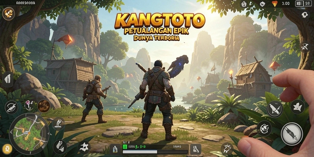 Screenshot gameplay KANGTOTO menampilkan berbagai aktivitas Open World.