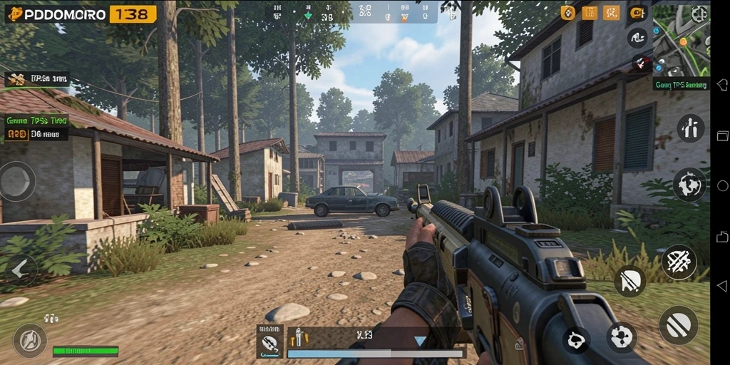 Screenshot tampilan seru gameplay PODOMORO138 di pertempuran TPS.