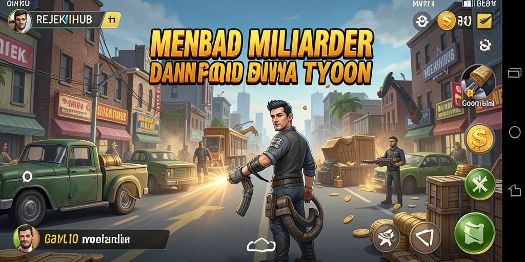 Tampilan gameplay <strong>REJEKIHUB</strong> yang menarik saat mengelola bisnis.